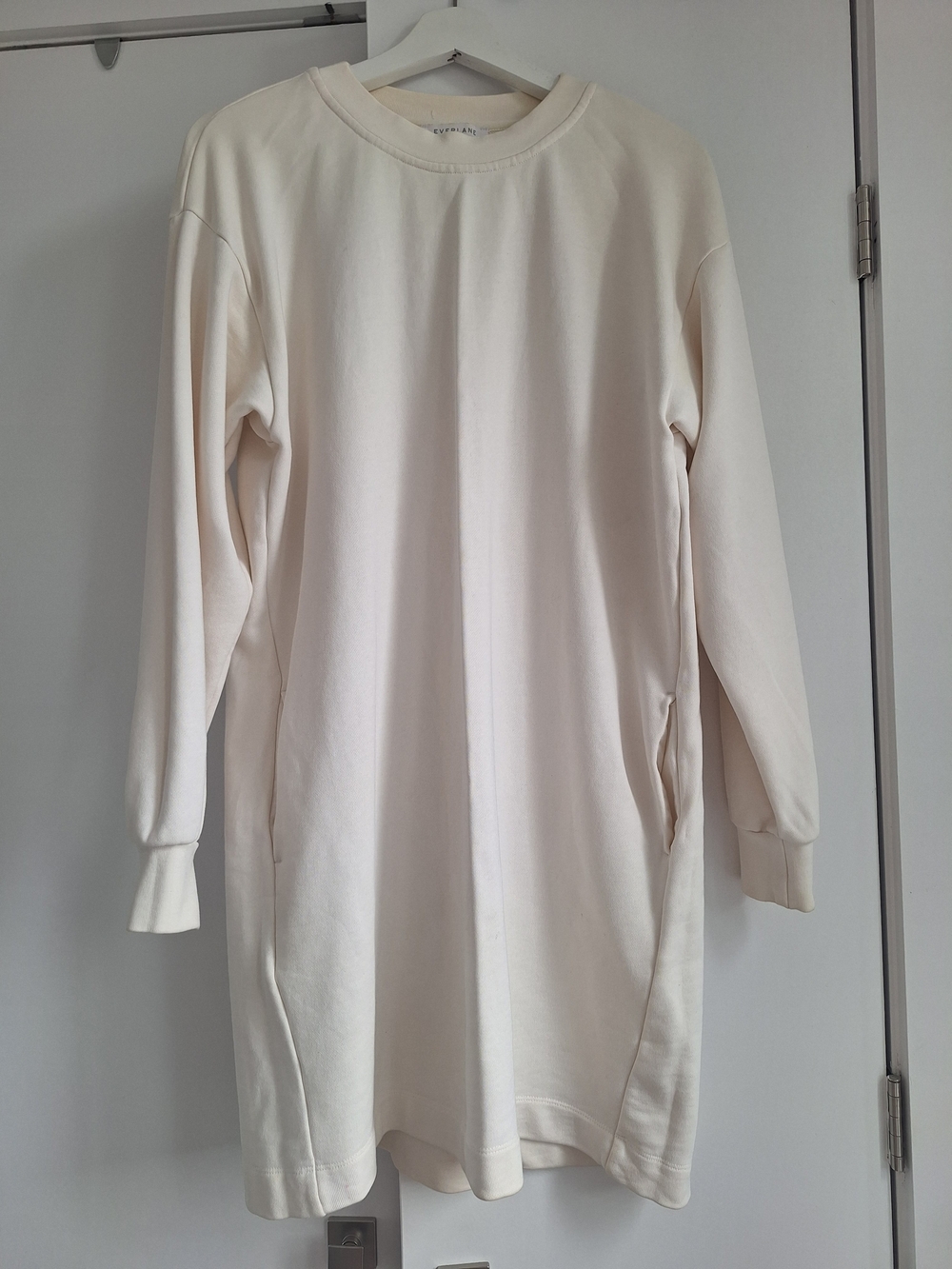 Everlane Cream Crewneck Sweatshirt Dress